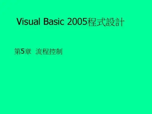 Visual Basic 2005程式设计概要