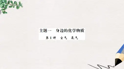 2019中考化学一轮复习 主题一 身边的化学物质 第1讲 空气 氧气课件