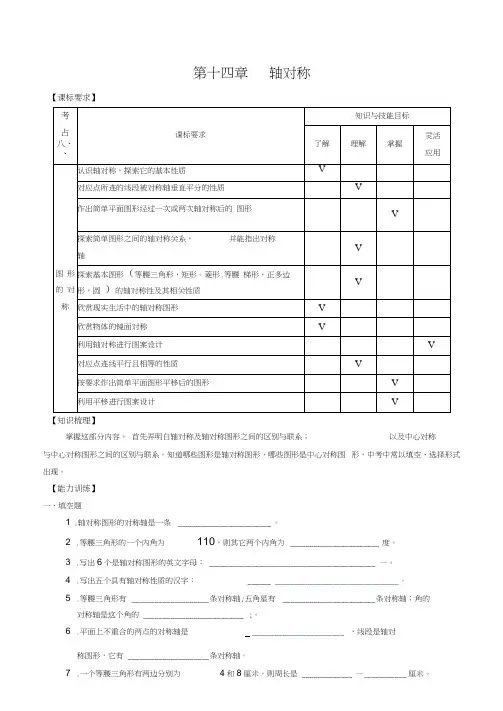 中考数学复习专项训练轴对称(含答案)