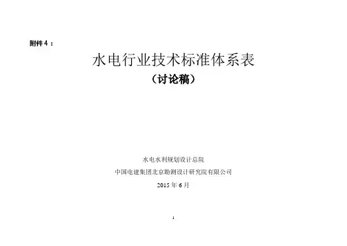 水电行业技术标准体系表(讨论稿)