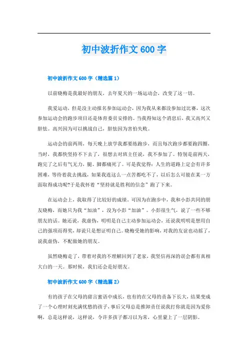 初中波折作文600字