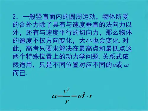 竖直平面内圆周运动好(共21张PPT)