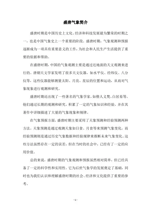 盛唐气象简介