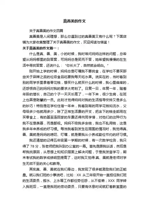 真善美的作文
