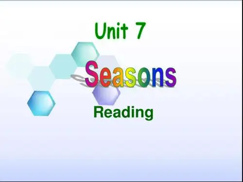牛津译林版英语八年级上册 课件： Unit7 Seasons(Reading)(共19张PPT)
