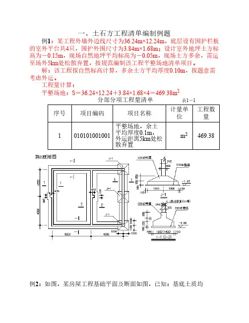 工程量清单计价编制实例(土建全套实例)