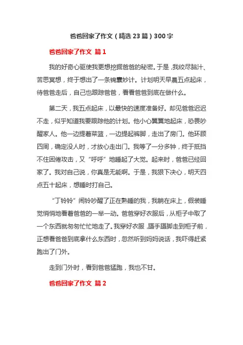 爸爸回家了作文(精选23篇)300字