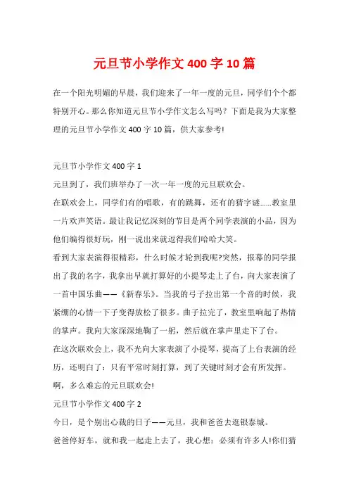 元旦节小学作文400字10篇