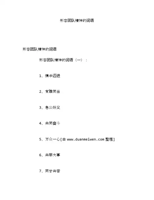 形容团队精神的词语