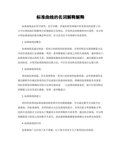 标准曲线的名词解释解释