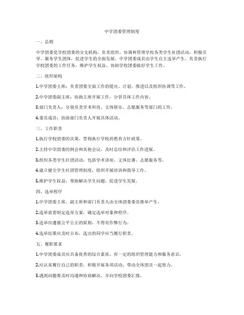 中学团委管理制度