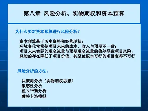 第八章风险分析、实物期权和资本预算