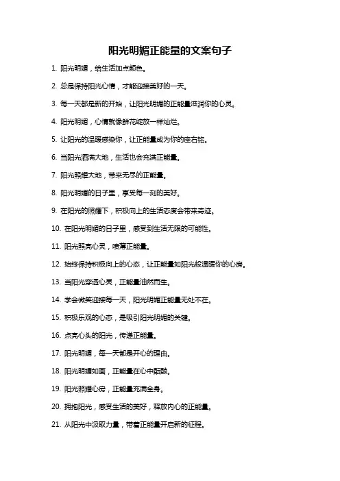 阳光明媚正能量的文案句子