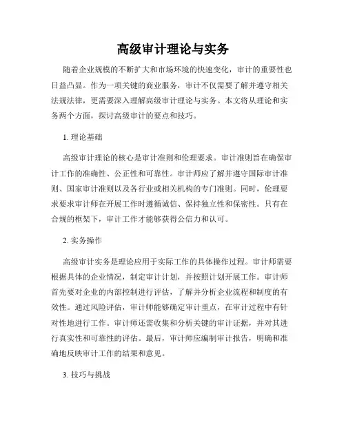 高级审计理论与实务