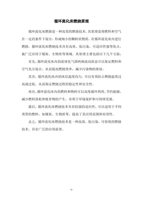 循环流化床燃烧原理