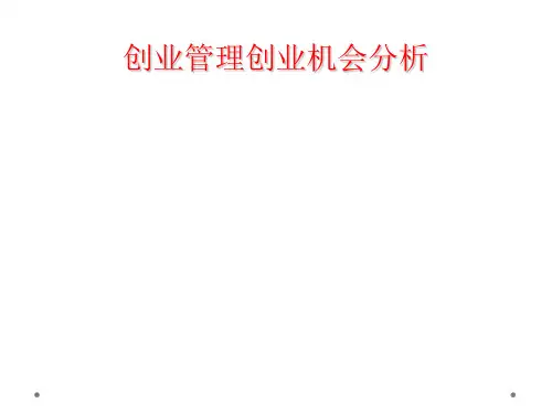 创业管理创业机会分析