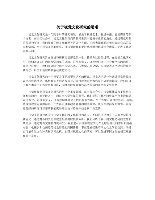 关于视觉文化研究的思考