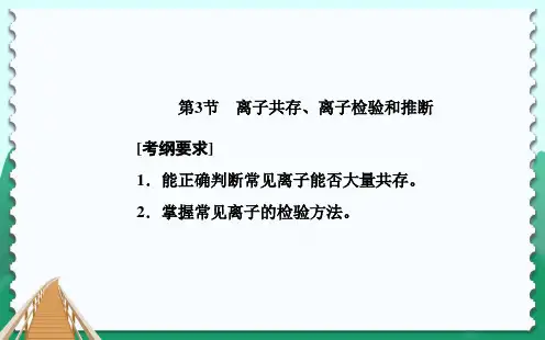 高考化学一轮复习课件：第2章第3节 离子共存、离子检验和推断 课件
