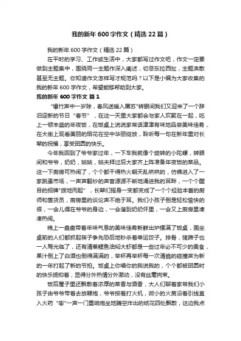 我的新年600字作文（精选22篇）