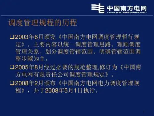 中国南方电网电力调度管理规程