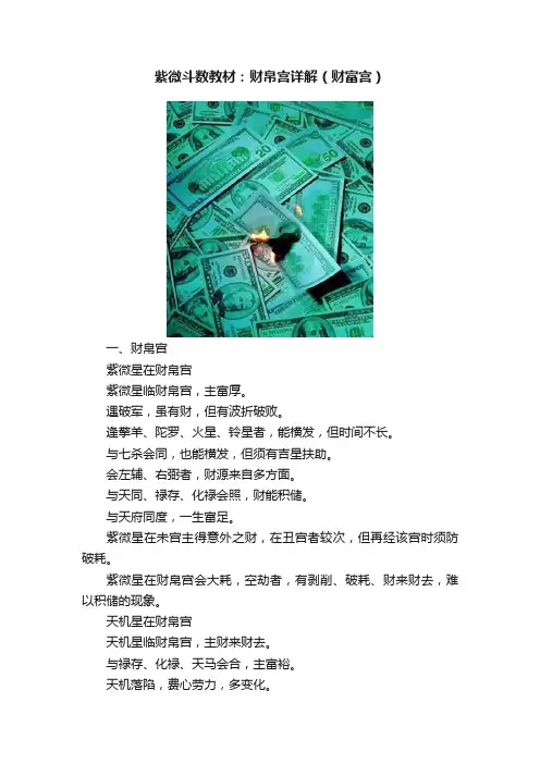 紫微斗数教材：财帛宫详解（财富宫）