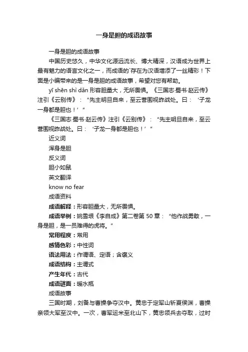 一身是胆的成语故事