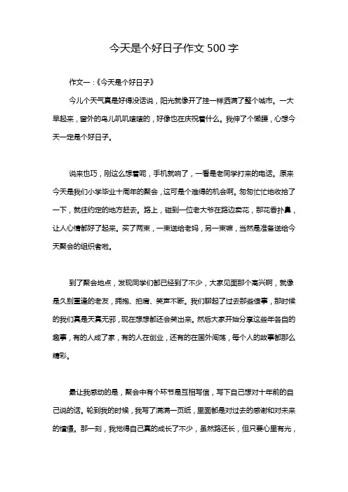 今天是个好日子作文500字