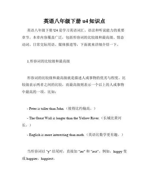 英语八年级下册u4知识点