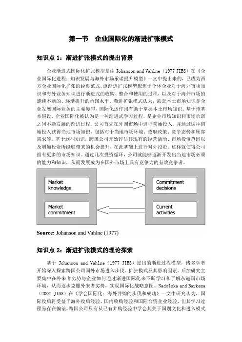 企业国际化的渐进扩张模式-国际企业管理