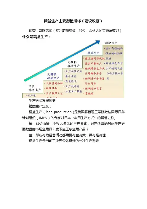 精益生产主要衡量指标（建议收藏）