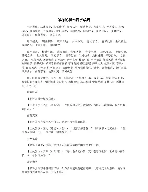 怎样的树木四字成语
