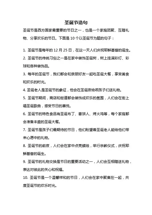 圣诞节造句