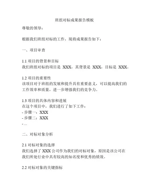 班组对标成果报告模板