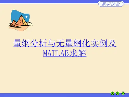 量纲分析与无量纲化实例及MATLAB求解