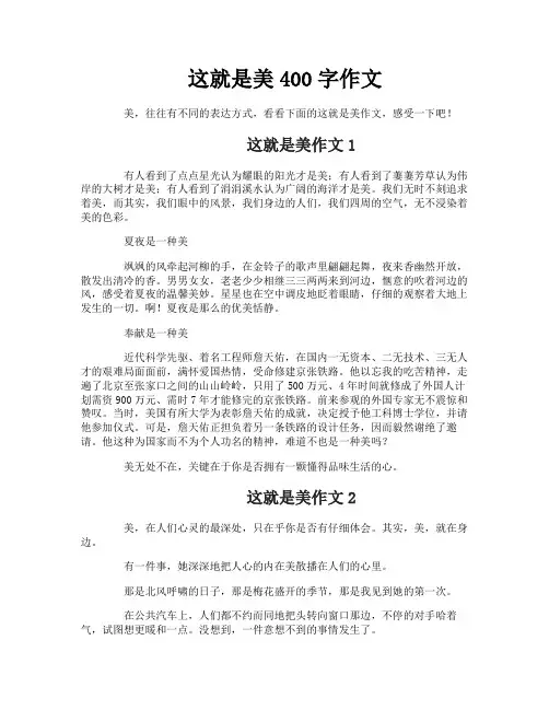 这就是美400字作文