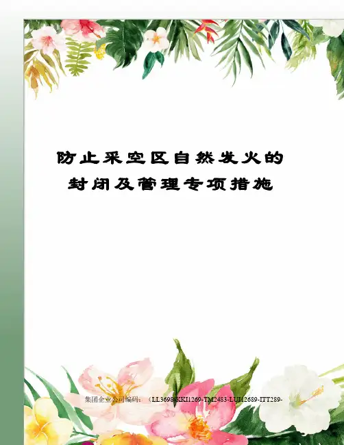 防止采空区自然发火的封闭及管理专项措施