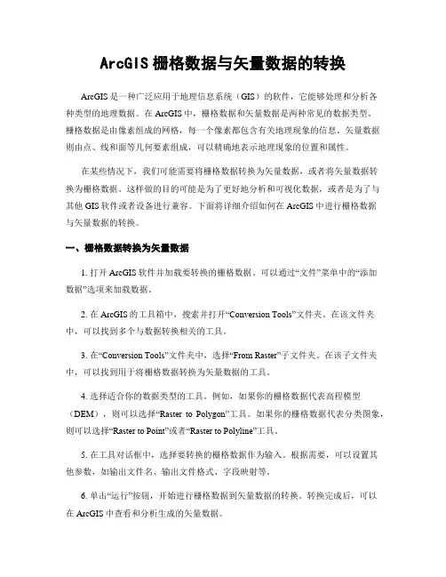 ArcGIS栅格数据与矢量数据的转换