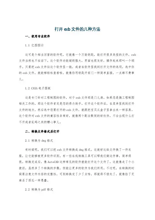 打开exb文件的几种方法