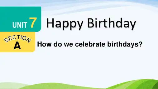 2024秋新人教版英语七年级上册课件 Unit7 Happy Birthday Section A