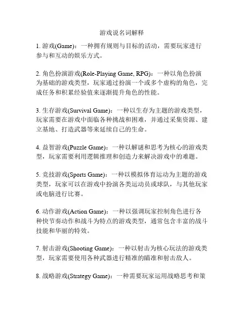 游戏说名词解释
