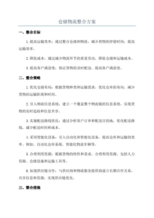 仓储物流整合方案