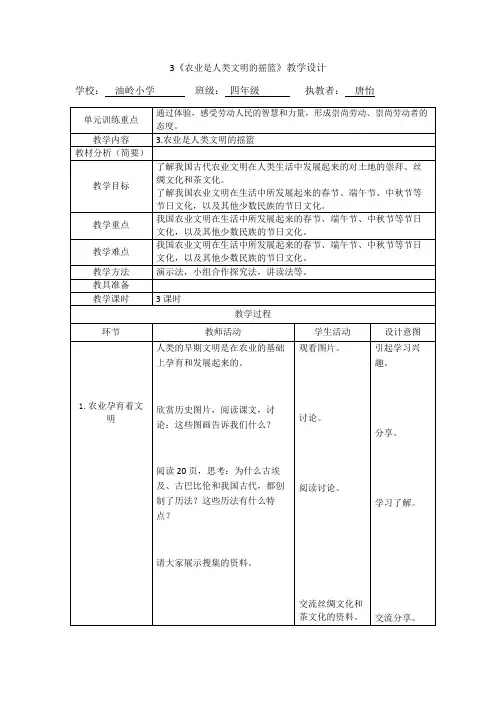 3.农业是人类文明的摇篮