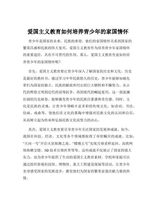 爱国主义教育如何培养青少年的家国情怀