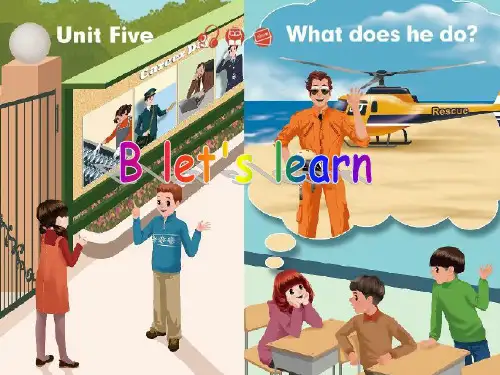 人教版PEP英语六年级上册Unit5 What does he doB lets learn课件等