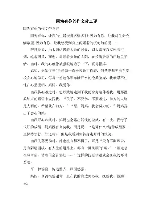 因为有你的作文带点评