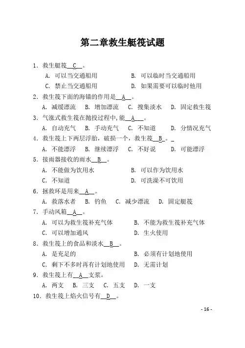 船员考试_救生艇筏