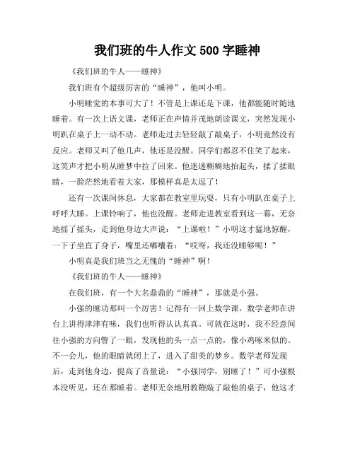 我们班的牛人作文500字睡神