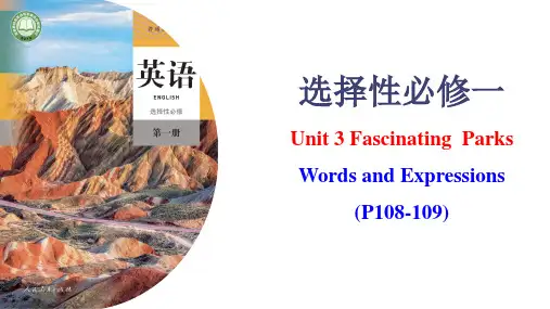 Unit 3 Fascinating Parks 词汇高中英语人教版(2019)选择性必修第一册