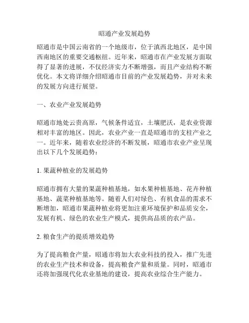 昭通产业发展趋势