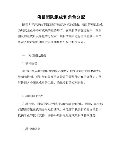 项目团队组成和角色分配